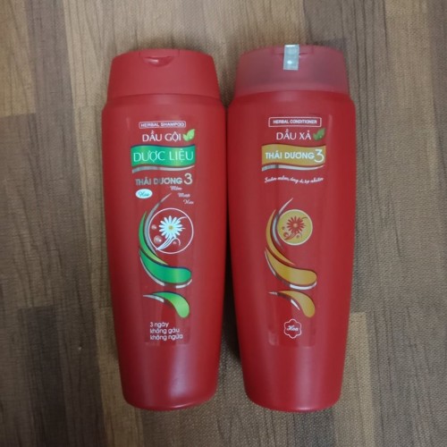 Cặp Dầu Gội - Xả Thái Dương 3 màu đỏ chai 200ml