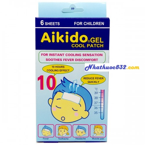 Miếng dán hạ sốt aikido cho bé hộp 6 miếng